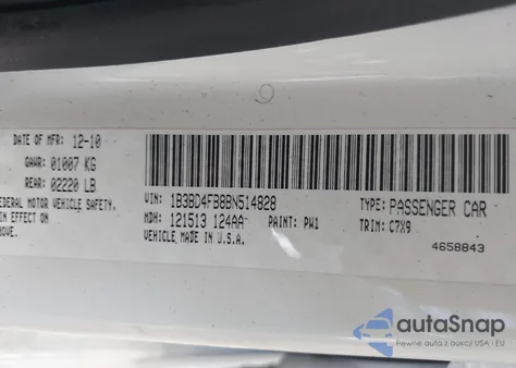 2011 Dodge Avenger Express z USA, uszkodzony, nr VIN 1B3BD4FB8BN514828